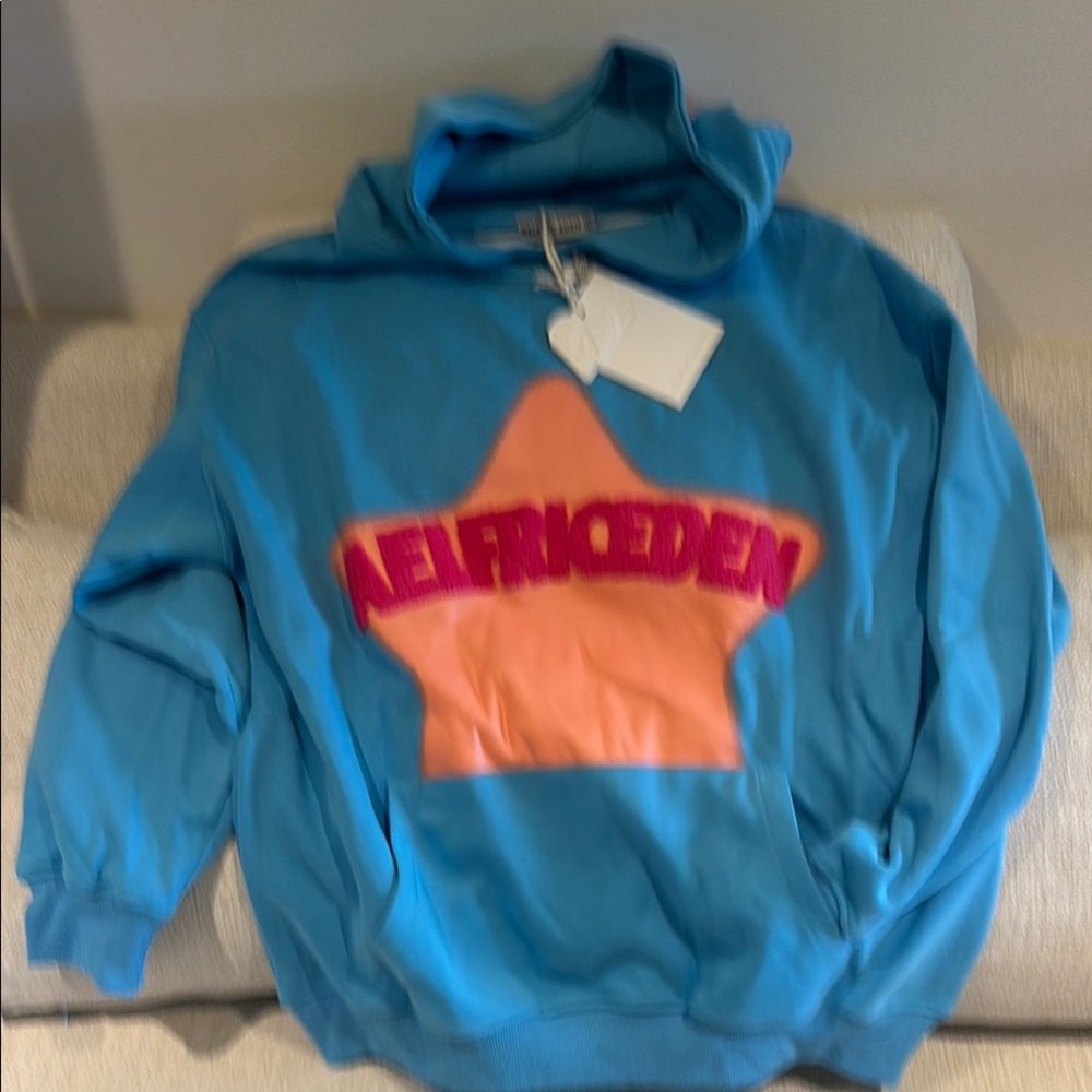 Aelfric Eden Blue Hoodie with Pink Star